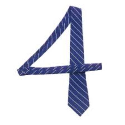 Royal Blue White Stripped Tie Long